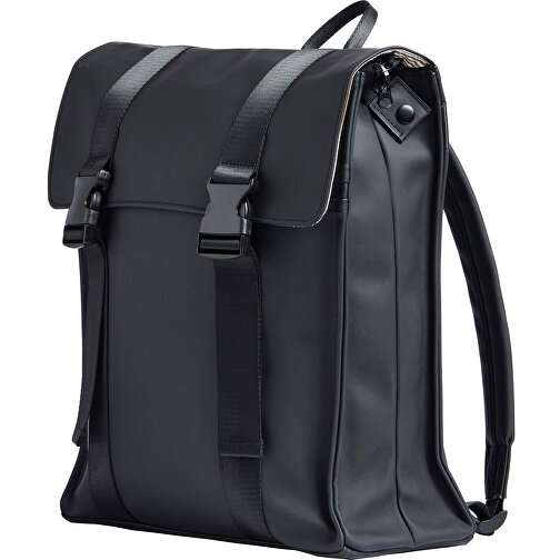 VINGA Baltimore Rucksack, Schwarz , schwarz, Polyester, 36,00cm x 39,00cm (Länge x Höhe), Bild 3