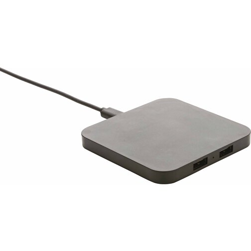 10 W trådlös laddare tillverkad av återvunnen RSC-plast med dubbla USB-minnen, Bild 1