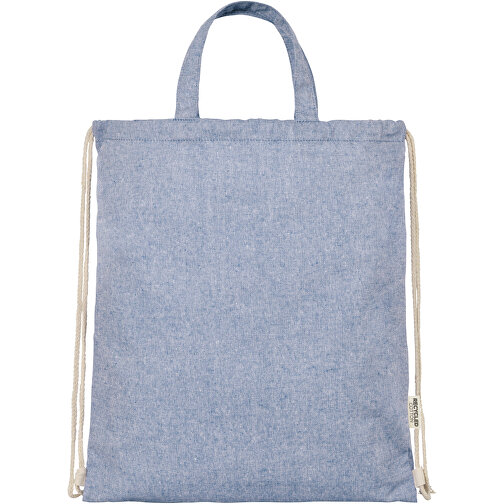 Pheebs 150 G/m² Aware™ Recycelte Rucksack Mit Kordelzug , heather blau, 80% Recyclingbaumwolle, 20% Recyceltes Polyester, 150 g/m2, 38,00cm x 42,00cm (Länge x Höhe), Bild 3