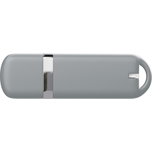 USB-Stick StylishDrive 2.0 , silber MB , 65 GB , Gummiplastik, Kunststoff MB , 6,20cm x 0,75cm x 2,00cm (Länge x Höhe x Breite), Bild 2