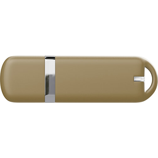 USB-Stick StylishDrive 2.0 , gold MB , 65 GB , Gummiplastik, Kunststoff MB , 6,20cm x 0,75cm x 2,00cm (Länge x Höhe x Breite), Bild 2