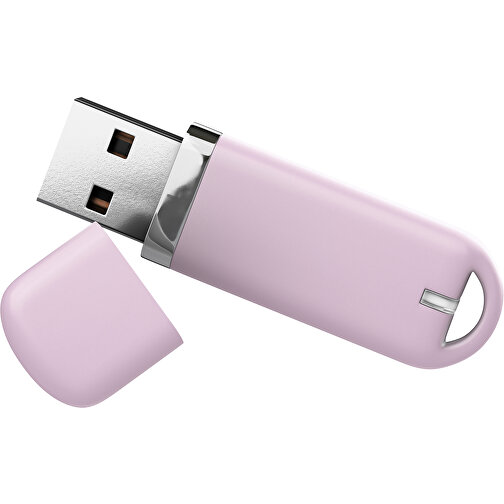 USB-Stick StylishDrive 2.0 , zartrosa MB , 65 GB , Gummiplastik, Kunststoff MB , 6,20cm x 0,75cm x 2,00cm (Länge x Höhe x Breite), Bild 1