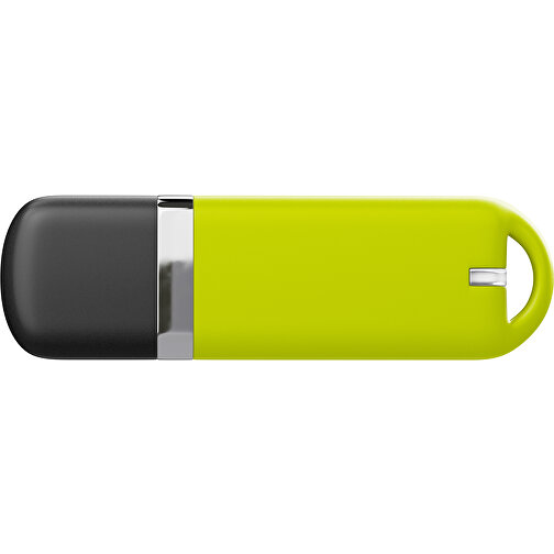 USB-Stick StylishDrive 2.0 , hellgrün /schwarz MB , 65 GB , Gummiplastik, Kunststoff MB , 6,20cm x 0,75cm x 2,00cm (Länge x Höhe x Breite), Bild 2
