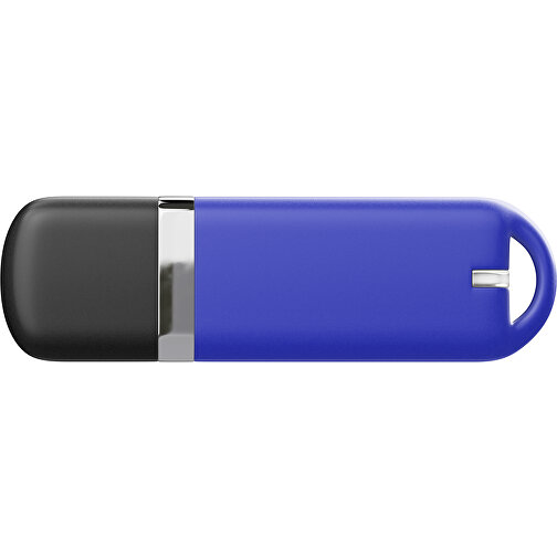USB-Stick StylishDrive 2.0 , blau /schwarz MB , 65 GB , Gummiplastik, Kunststoff MB , 6,20cm x 0,75cm x 2,00cm (Länge x Höhe x Breite), Bild 2
