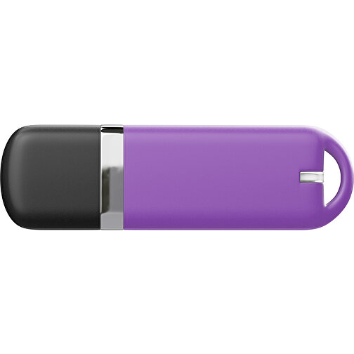 USB-Stick StylishDrive 2.0 , lavendellila /schwarz MB , 65 GB , Gummiplastik, Kunststoff MB , 6,20cm x 0,75cm x 2,00cm (Länge x Höhe x Breite), Bild 2
