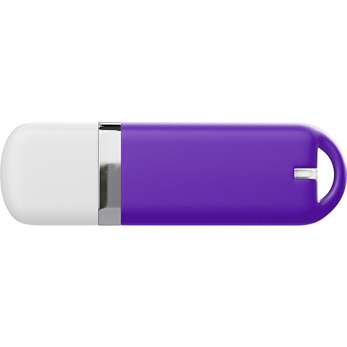 USB-Stick StylishDrive 2.0 , violet / weiß MB , 65 GB , Gummiplastik, Kunststoff MB , 6,20cm x 0,75cm x 2,00cm (Länge x Höhe x Breite), Bild 2