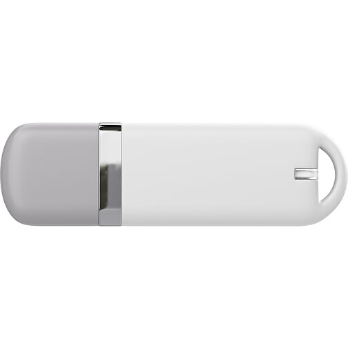 USB-Stick StylishDrive 2.0 , weiß / hellgrau MB , 65 GB , Gummiplastik, Kunststoff MB , 6,20cm x 0,75cm x 2,00cm (Länge x Höhe x Breite), Bild 2