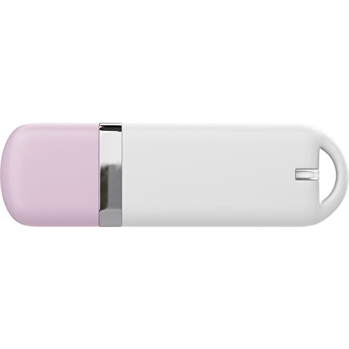 USB-Stick StylishDrive 2.0 , weiß / zartrosa MB , 65 GB , Gummiplastik, Kunststoff MB , 6,20cm x 0,75cm x 2,00cm (Länge x Höhe x Breite), Bild 2