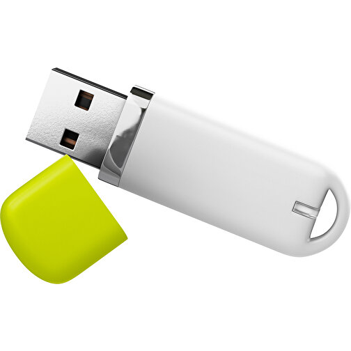 USB-Stick StylishDrive 2.0 , weiß / hellgrün MB , 65 GB , Gummiplastik, Kunststoff MB , 6,20cm x 0,75cm x 2,00cm (Länge x Höhe x Breite), Bild 1