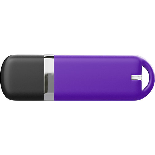 USB-Stick StylishDrive 2.0 , violet /schwarz MB , 32 GB , Gummiplastik, Kunststoff MB , 6,20cm x 0,75cm x 2,00cm (Länge x Höhe x Breite), Bild 2