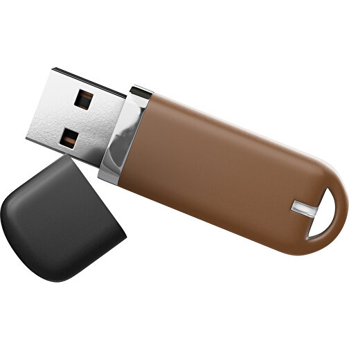 USB-Stick StylishDrive 2.0 , dunkelbraun /schwarz MB , 32 GB , Gummiplastik, Kunststoff MB , 6,20cm x 0,75cm x 2,00cm (Länge x Höhe x Breite), Bild 1