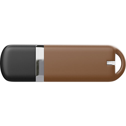 USB-Stick StylishDrive 2.0 , dunkelbraun /schwarz MB , 32 GB , Gummiplastik, Kunststoff MB , 6,20cm x 0,75cm x 2,00cm (Länge x Höhe x Breite), Bild 2