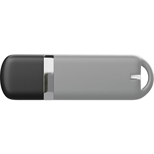 USB-Stick StylishDrive 2.0 , grau /schwarz MB , 32 GB , Gummiplastik, Kunststoff MB , 6,20cm x 0,75cm x 2,00cm (Länge x Höhe x Breite), Bild 2