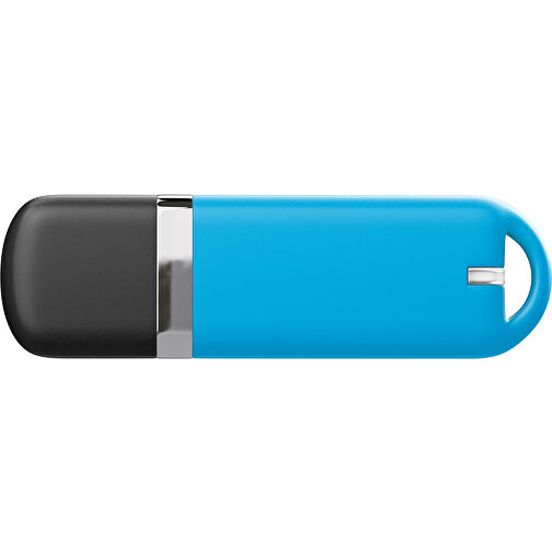 USB-Stick StylishDrive 2.0 , himmelblau /schwarz MB , 32 GB , Gummiplastik, Kunststoff MB , 6,20cm x 0,75cm x 2,00cm (Länge x Höhe x Breite), Bild 2