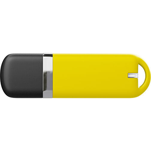 USB-Stick StylishDrive 2.0 , gelb /schwarz MB , 32 GB , Gummiplastik, Kunststoff MB , 6,20cm x 0,75cm x 2,00cm (Länge x Höhe x Breite), Bild 2