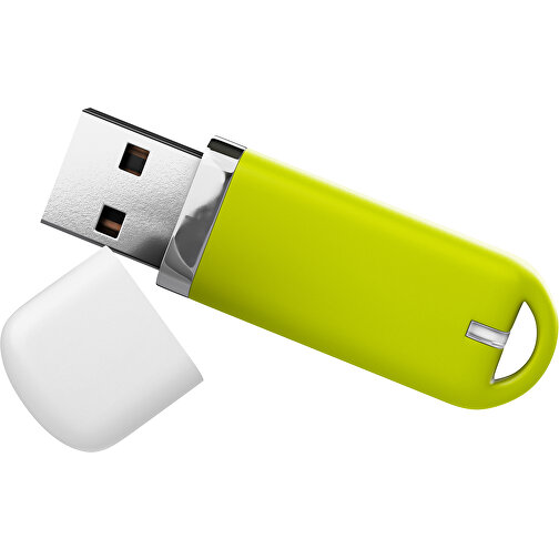 USB-Stick StylishDrive 2.0 , hellgrün / weiß MB , 32 GB , Gummiplastik, Kunststoff MB , 6,20cm x 0,75cm x 2,00cm (Länge x Höhe x Breite), Bild 1