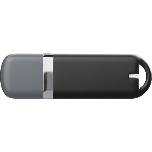 USB-Stick StylishDrive 2.0 , schwarz / dunkelgrau MB , 32 GB , Gummiplastik, Kunststoff MB , 6,20cm x 0,75cm x 2,00cm (Länge x Höhe x Breite), Bild 2
