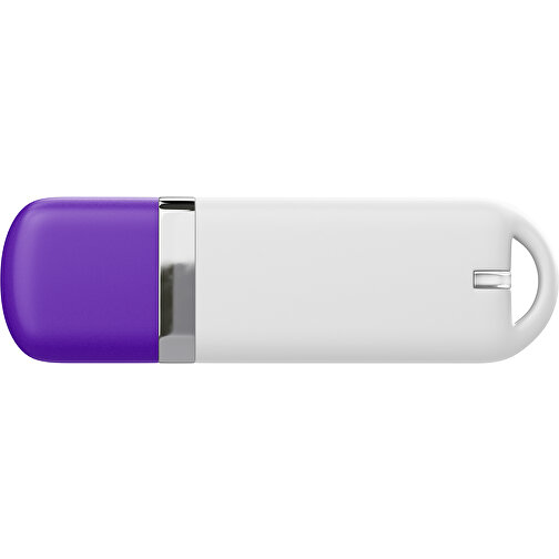 USB-Stick StylishDrive 2.0 , weiß / violet MB , 32 GB , Gummiplastik, Kunststoff MB , 6,20cm x 0,75cm x 2,00cm (Länge x Höhe x Breite), Bild 2