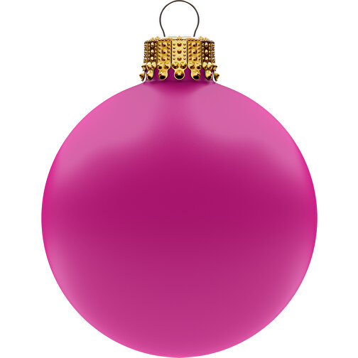 Christbaumkugel Gross 80 Mm, Krone Gold, Matt , magenta, Glas, , Bild 1