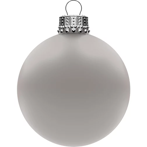 Boule de Noël grande 80 mm, couronne argentée, mate, Image 1