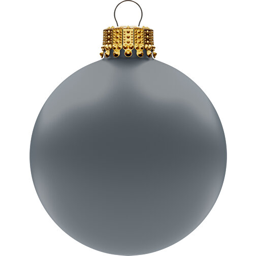 Bola de árbol de Navidad grande 80 mm, corona dorada, mate, Imagen 1