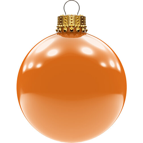 Christbaumkugel Groß 80 Mm, Krone Gold, Glänzend, 24er Lage , orange, Glas, , Bild 1