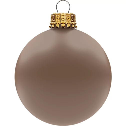 Boule de Noël grande 80 mm, couronne or, mate, Image 1