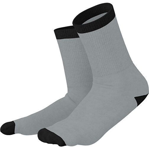 Boris - Die Premium Tennis Socke , silber / schwarz, 85% Natur Baumwolle, 12% regeniertes umwelftreundliches Polyamid, 3% Elastan, 36,00cm x 0,40cm x 8,00cm (Länge x Höhe x Breite), Bild 1