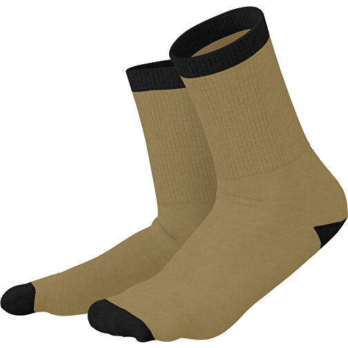 Boris - Die Premium Tennis Socke , gold / schwarz, 85% Natur Baumwolle, 12% regeniertes umwelftreundliches Polyamid, 3% Elastan, 36,00cm x 0,40cm x 8,00cm (Länge x Höhe x Breite), Bild 1