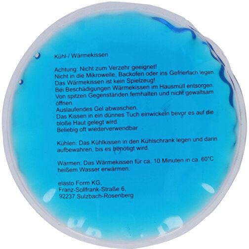 Kühl-/Wärmekissen 'Round' , blau/transparent, Kunststoff, 1,00cm (Höhe), Bild 2