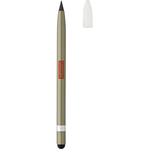 Tintenloser Stift Aus Aluminium Mit Radiergummi, Grün , grün, Aluminium, 14,50cm (Höhe), Bild 4