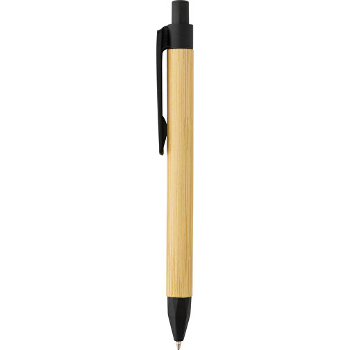 Kugelschreiber Aus Recyceltem Papier, Schwarz , schwarz, Papier, 13,90cm (Höhe), Bild 3