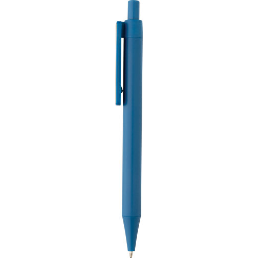 GRS RABS Stift Mit Bambus-Clip, Blau , blau, ABS - recycelt, 14,00cm (Höhe), Bild 3