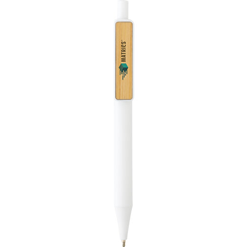 GRS RABS Stift Mit Bambus-Clip, Weiß , weiß, ABS - recycelt, 14,00cm (Höhe), Bild 6