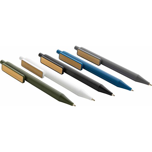 GRS RABS Stift Mit Bambus-Clip, Grau , grau, ABS - recycelt, 14,00cm (Höhe), Bild 7