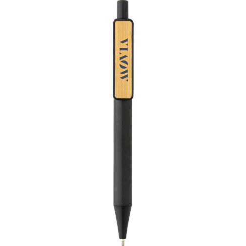 GRS RABS Stift Mit Bambus-Clip, Schwarz , schwarz, ABS - recycelt, 14,00cm (Höhe), Bild 6