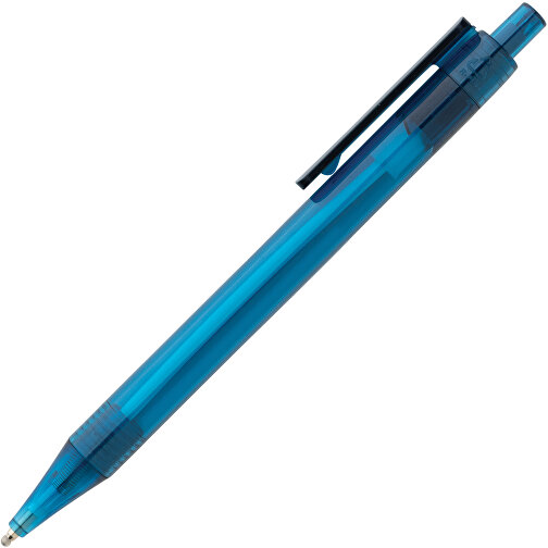 GRS RPET X8 Transparenter Stift, Blau , blau, PET - recycelt, 14,00cm (Höhe), Bild 4