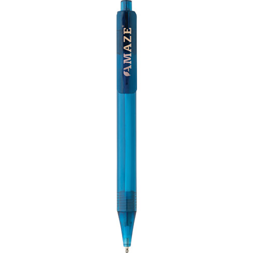 GRS RPET X8 Transparenter Stift, Blau , blau, PET - recycelt, 14,00cm (Höhe), Bild 6
