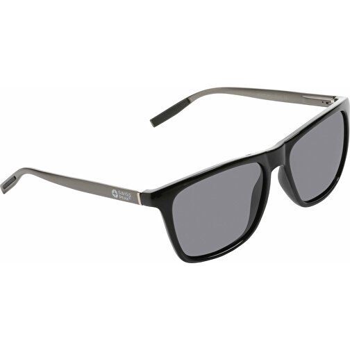 Swiss Peak Polarisierte Sonnenbrille Aus RCS Kunststoff, Schwarz , schwarz, PC - recycelt, 13,90cm x 5,00cm (Länge x Höhe), Bild 1