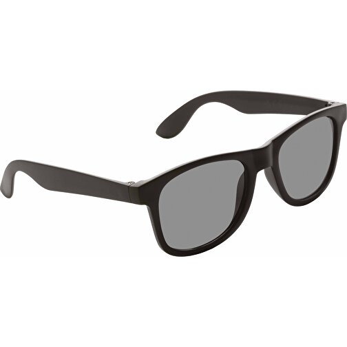 Sonnenbrille Aus GRS Recyceltem PP-Kunststoff, Schwarz , schwarz, Polypropylen - recycelt, 14,50cm x 4,90cm (Länge x Höhe), Bild 1