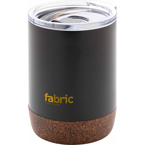 Kleine Vakuum-Kaffeetasse Aus RCS RSteel & Kork, Schwarz , schwarz, Rostfreier Stahl - recycelt, 10,00cm (Höhe), Bild 6