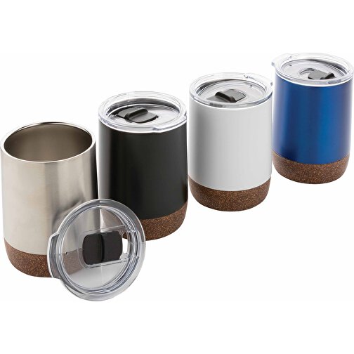 Kleine Vakuum-Kaffeetasse Aus RCS RSteel & Kork, Schwarz , schwarz, Rostfreier Stahl - recycelt, 10,00cm (Höhe), Bild 7