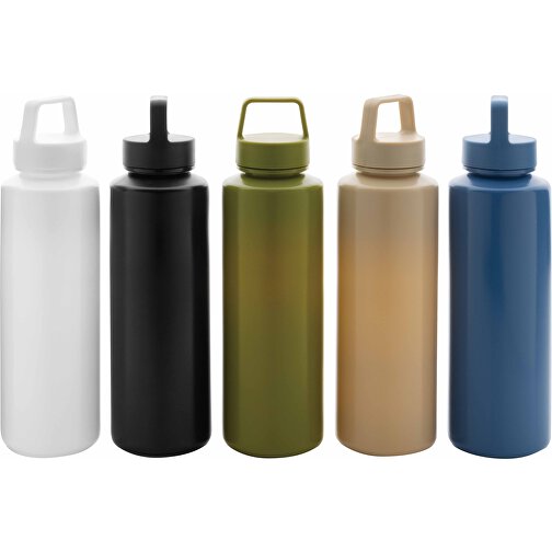 Wasserflasche Mit Henkel Aus RCS RPP, Schwarz , schwarz, Polypropylen - recycelt, 22,50cm (Höhe), Bild 6