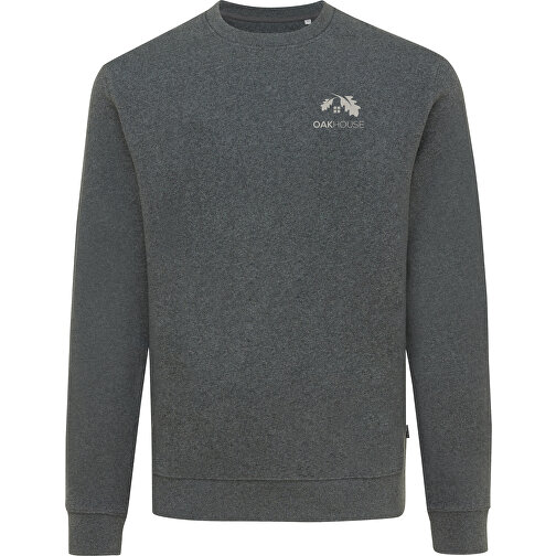 Iqoniq Denali Ungefärbt. Rundhals-Sweater Aus Recycelter BW, Ungefärbtes Anthrazit , ungefärbtes Anthrazit, 50% recycelte und 50% biologische Baumwolle, XL, 75,50cm x 1,00cm (Länge x Höhe), Bild 4