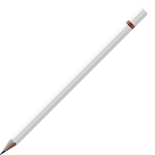 Bleistift, Natur, 6-eckig, Weiß Lackiert , weiß / braun, Holz, 17,50cm x 0,70cm x 0,70cm (Länge x Höhe x Breite), Bild 1