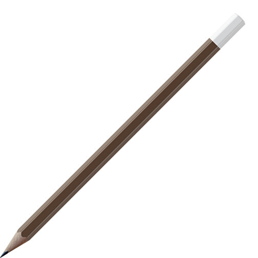 Bleistift, Natur, 6-eckig, Farbig Lackiert , dunkelbraun / weiss, Holz, 17,50cm x 0,70cm x 0,70cm (Länge x Höhe x Breite), Bild 1