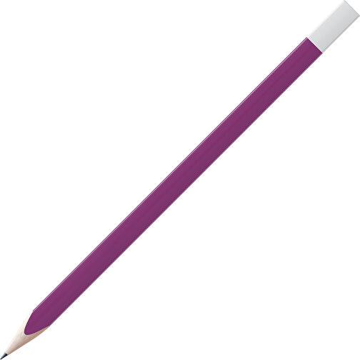 Bleistift, Natur, 3-eckig, Farbig Lackiert , lila / weiß, Holz, 17,50cm x 0,70cm x 0,70cm (Länge x Höhe x Breite), Bild 1
