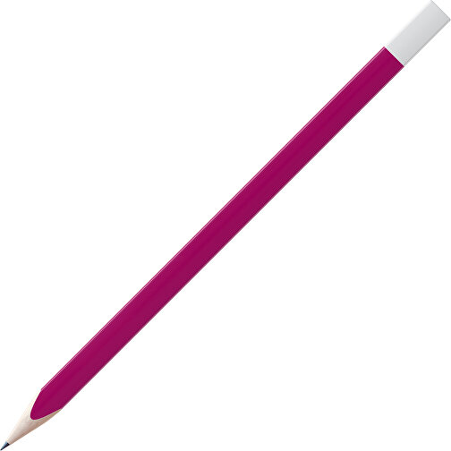 Bleistift, Natur, 3-eckig, Farbig Lackiert , pink / weiss, Holz, 17,50cm x 0,70cm x 0,70cm (Länge x Höhe x Breite), Bild 1
