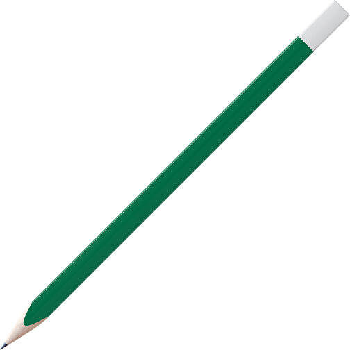 Bleistift, Natur, 3-eckig, Farbig Lackiert , dunkelgrün / weiss, Holz, 17,50cm x 0,70cm x 0,70cm (Länge x Höhe x Breite), Bild 1
