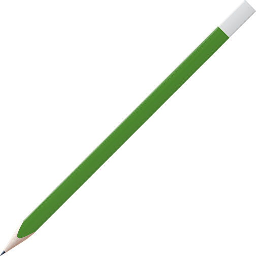 Bleistift, Natur, 3-eckig, Farbig Lackiert , grasgrün / weiß, Holz, 17,50cm x 0,70cm x 0,70cm (Länge x Höhe x Breite), Bild 1